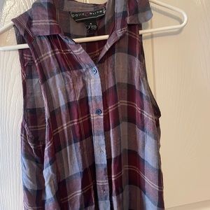 Dark colored button up top